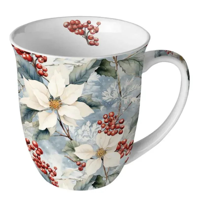 winter poinsettia mok